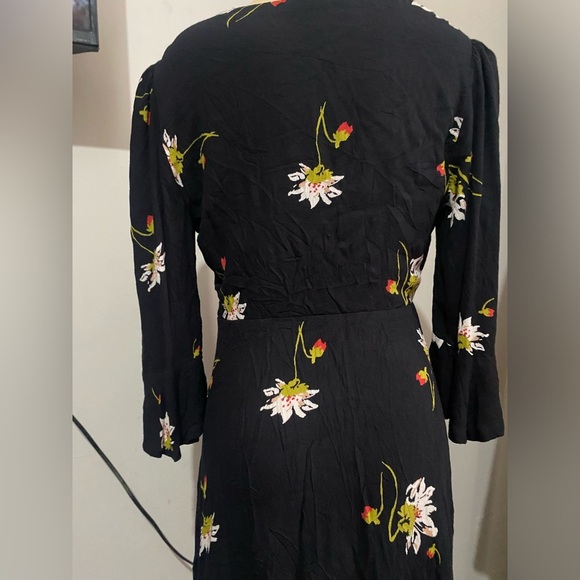 Free People Black and White Ruffled Wrap Dress - Picture 12 of 16